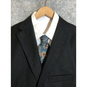 Arnold Brant Blazer Mens 44R Pinstripe Wool Linen Italy Two Button Suit Jacket